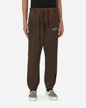Comfortable Rabbit Fur Comfortable Jersey Blend Washed Terry Sweatpants Brown