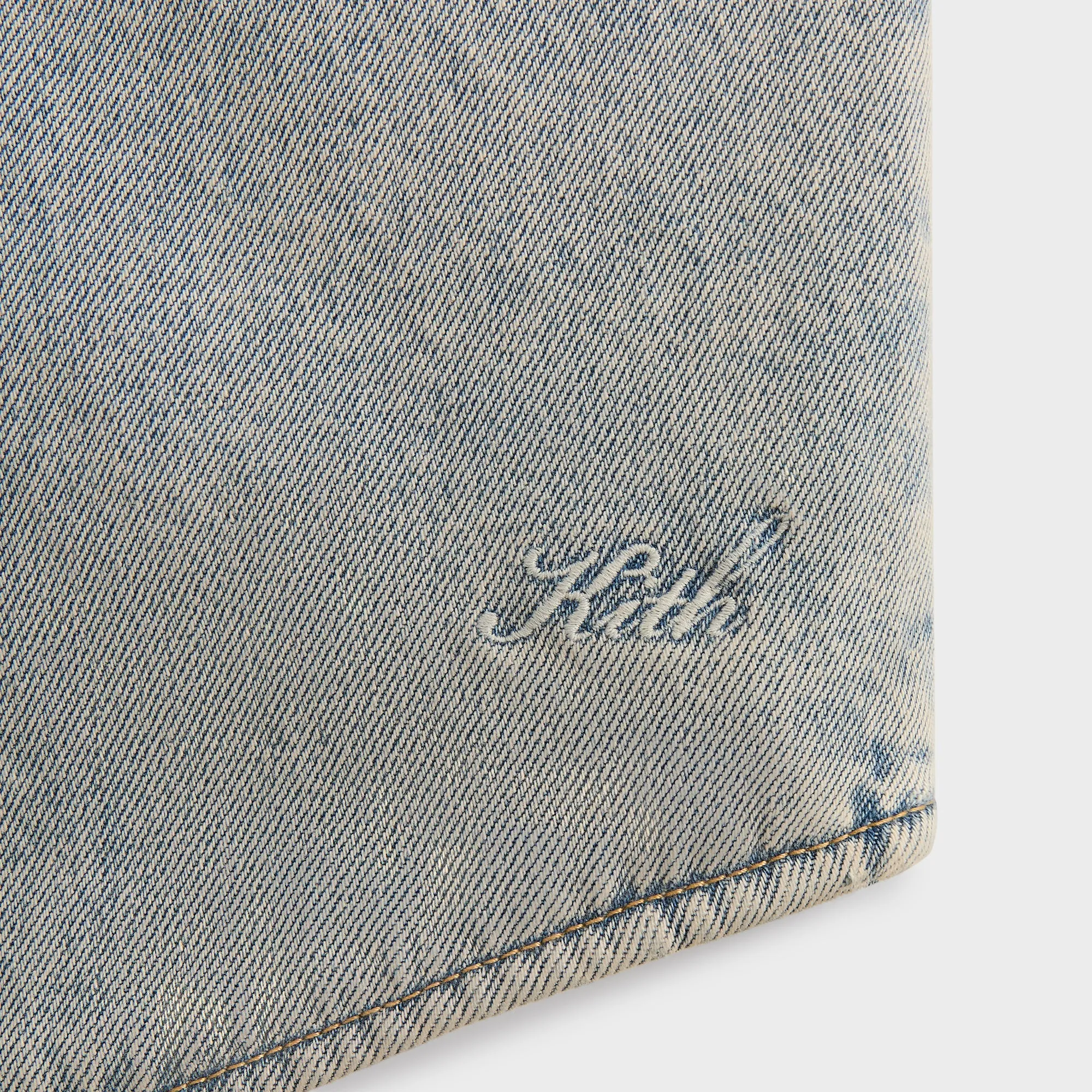 Kith Denim Apollo Shirt Jacket - Cameron Wash Triangular Shape Hip Pockets Waist