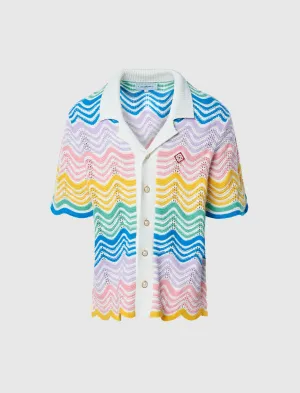 Zigzag Stitch Socks Wave Knit Shirt