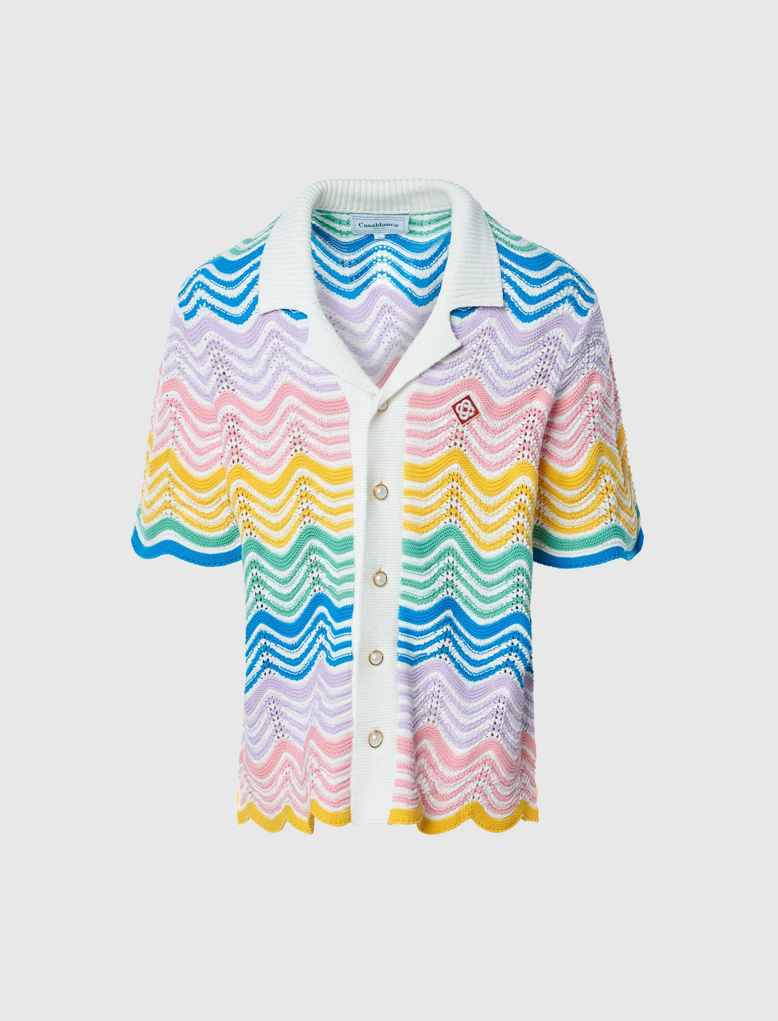 Zigzag Stitch Socks Wave Knit Shirt