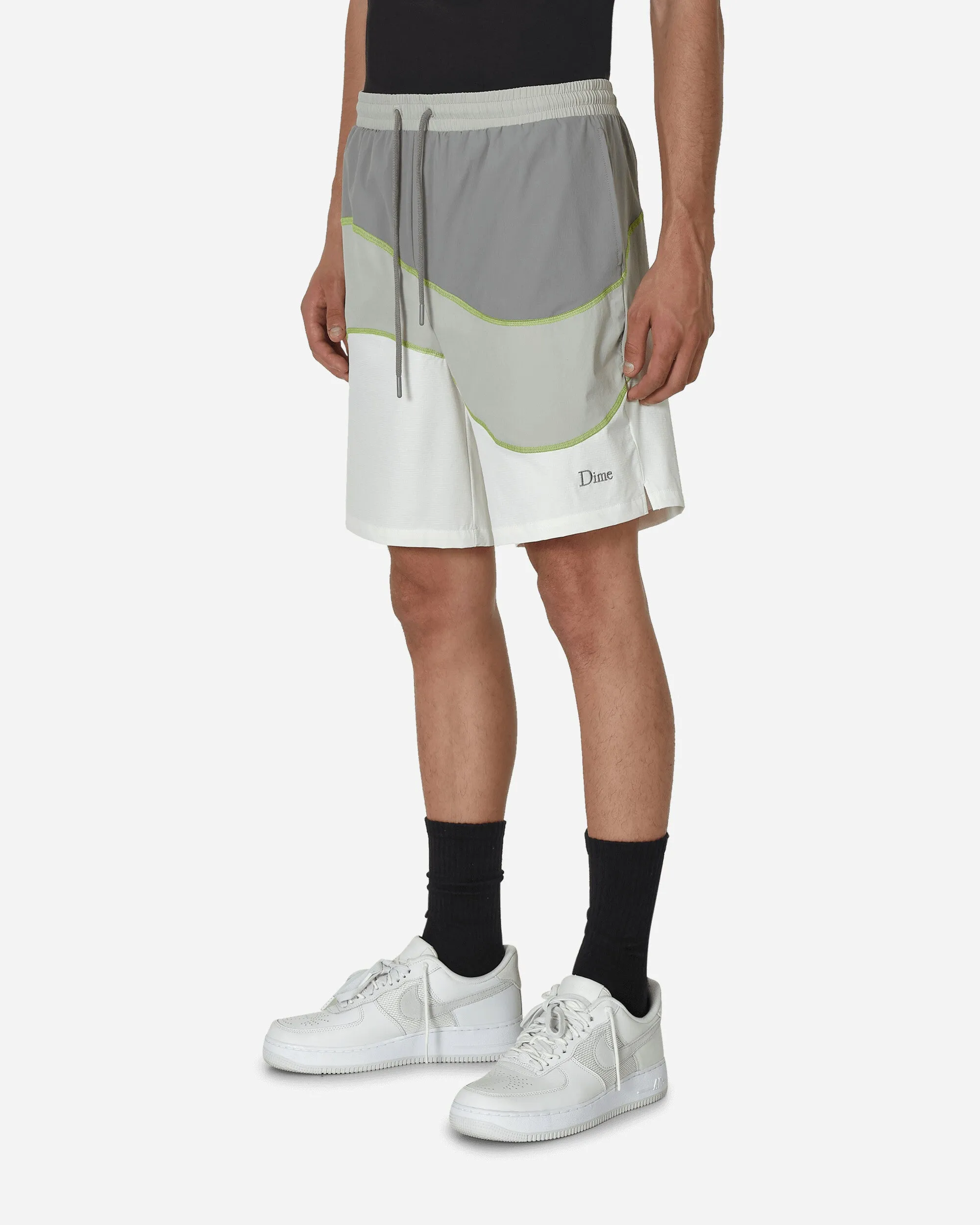 Supportive Hips EmbossedStrap Wave Sports Shorts Grey