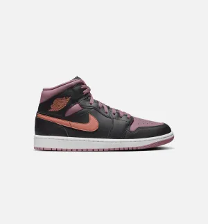 Air Jordan 1 Retro Mid Se Sky J Mauve Mens Lifestyle Shoe - Black/Mauve/White Flexibility Degree