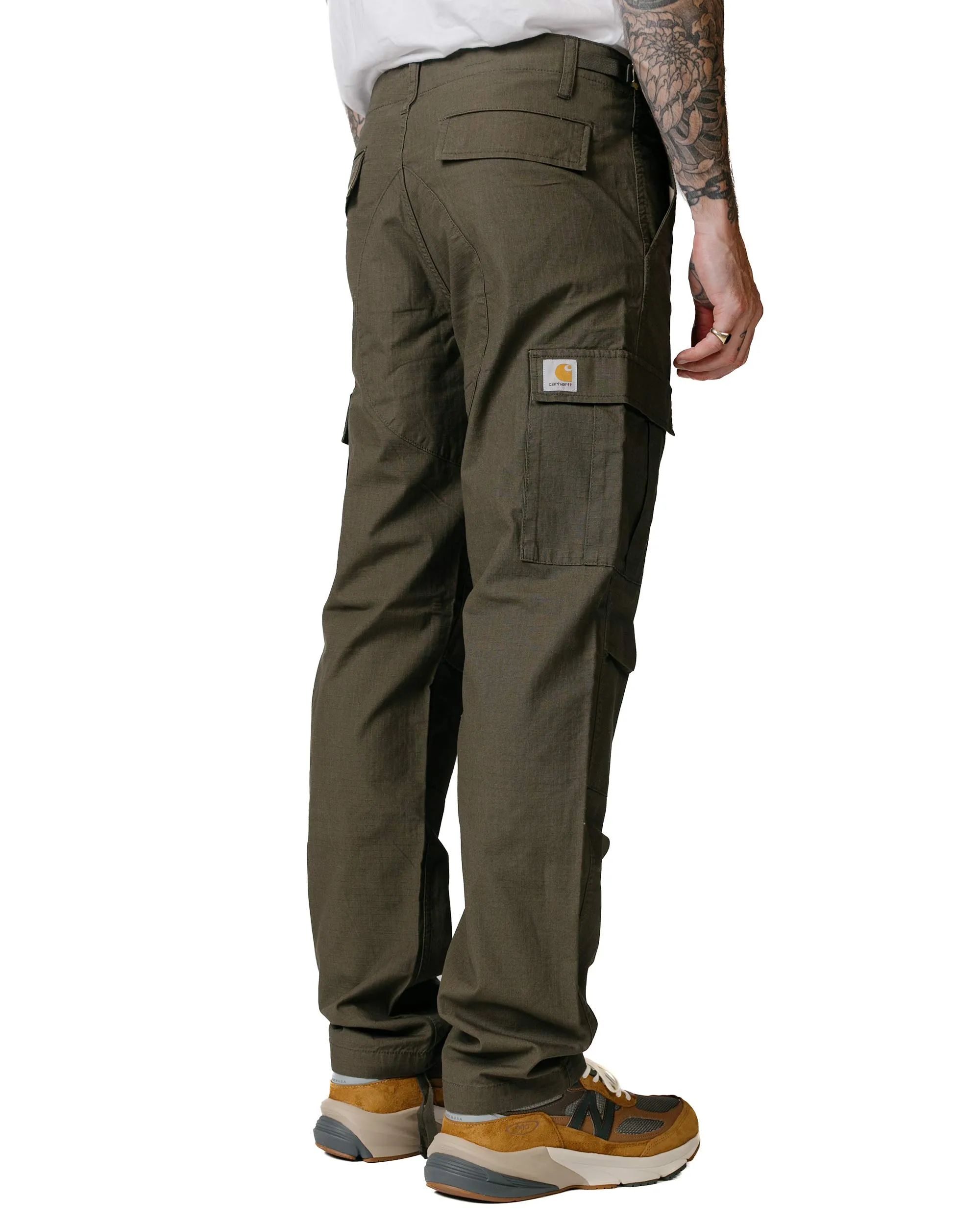Carhartt W.I.P. Aviation Pant Cypress Rinsed Anti-Zipped Up Comfortable Lining Design