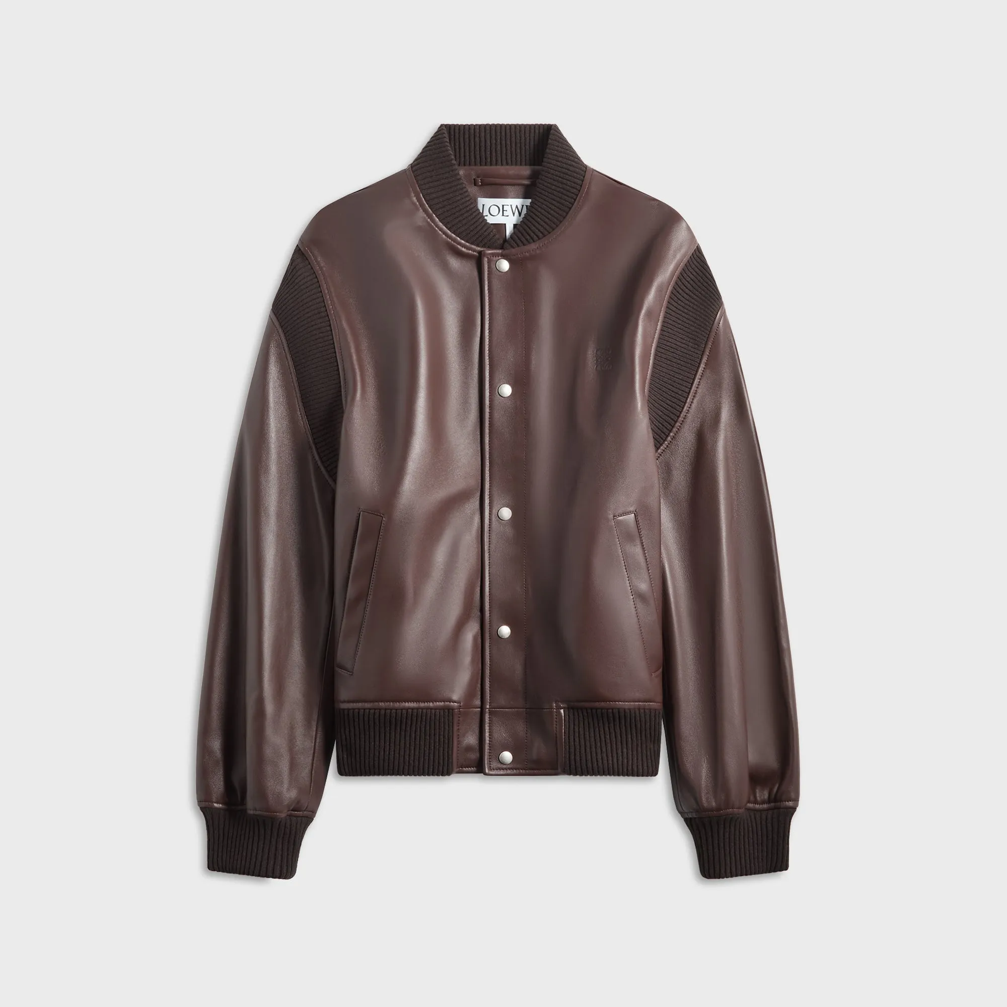 Loewe Bomber Jacket - Chocolate Brown Elastic Product Lace Neck