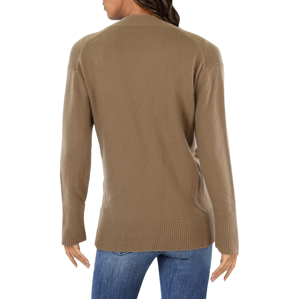 Cardigan à col en V pour femme à manches longues pour le week-end