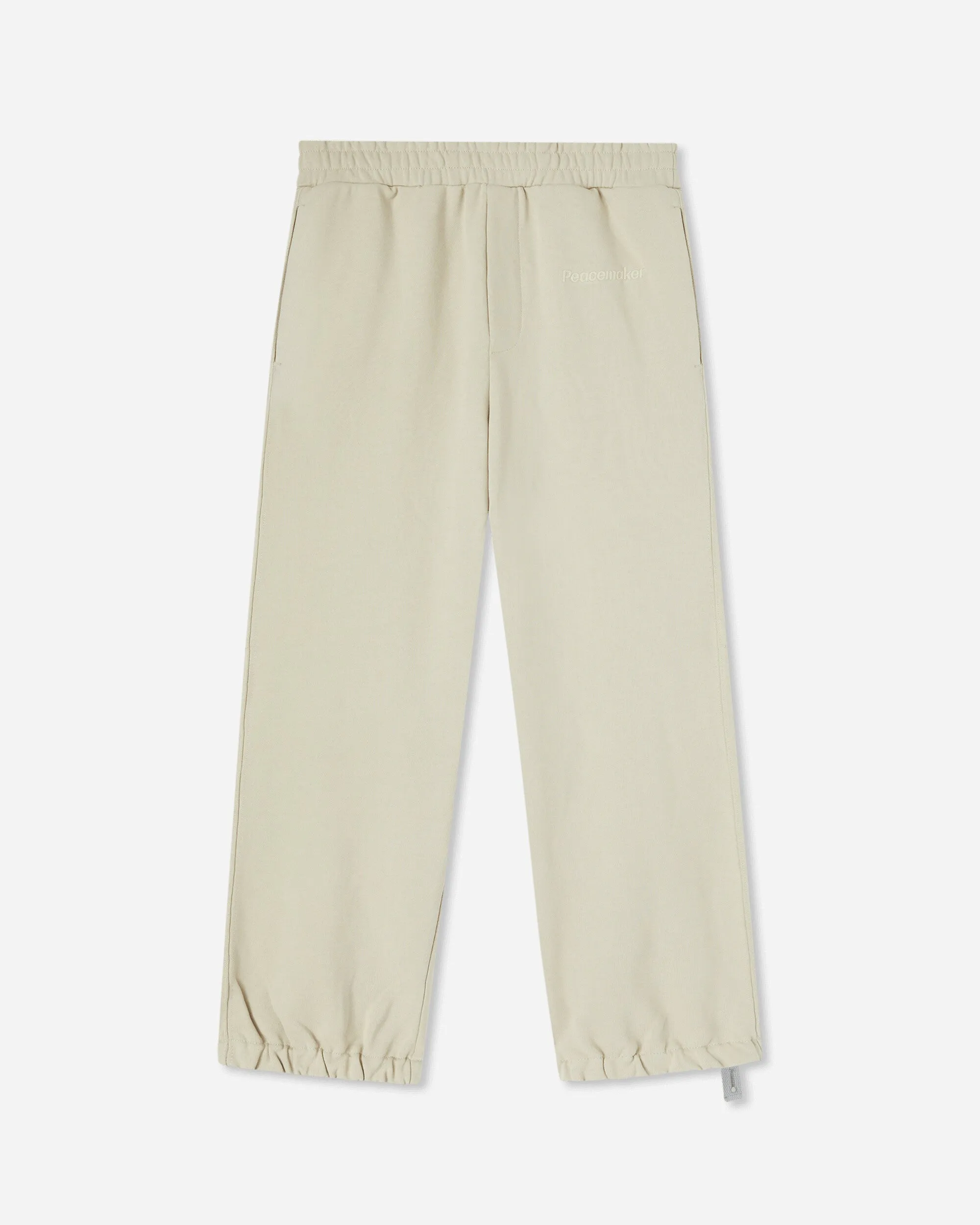 With Button Fastening Mixed Fabric Men'S Loose Fit Sweatpants Sand
