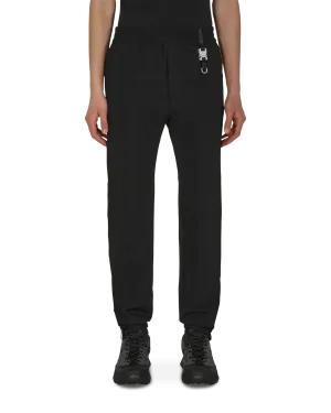 Anti-Global Warming Logo Accents Buckle Track Pants Black