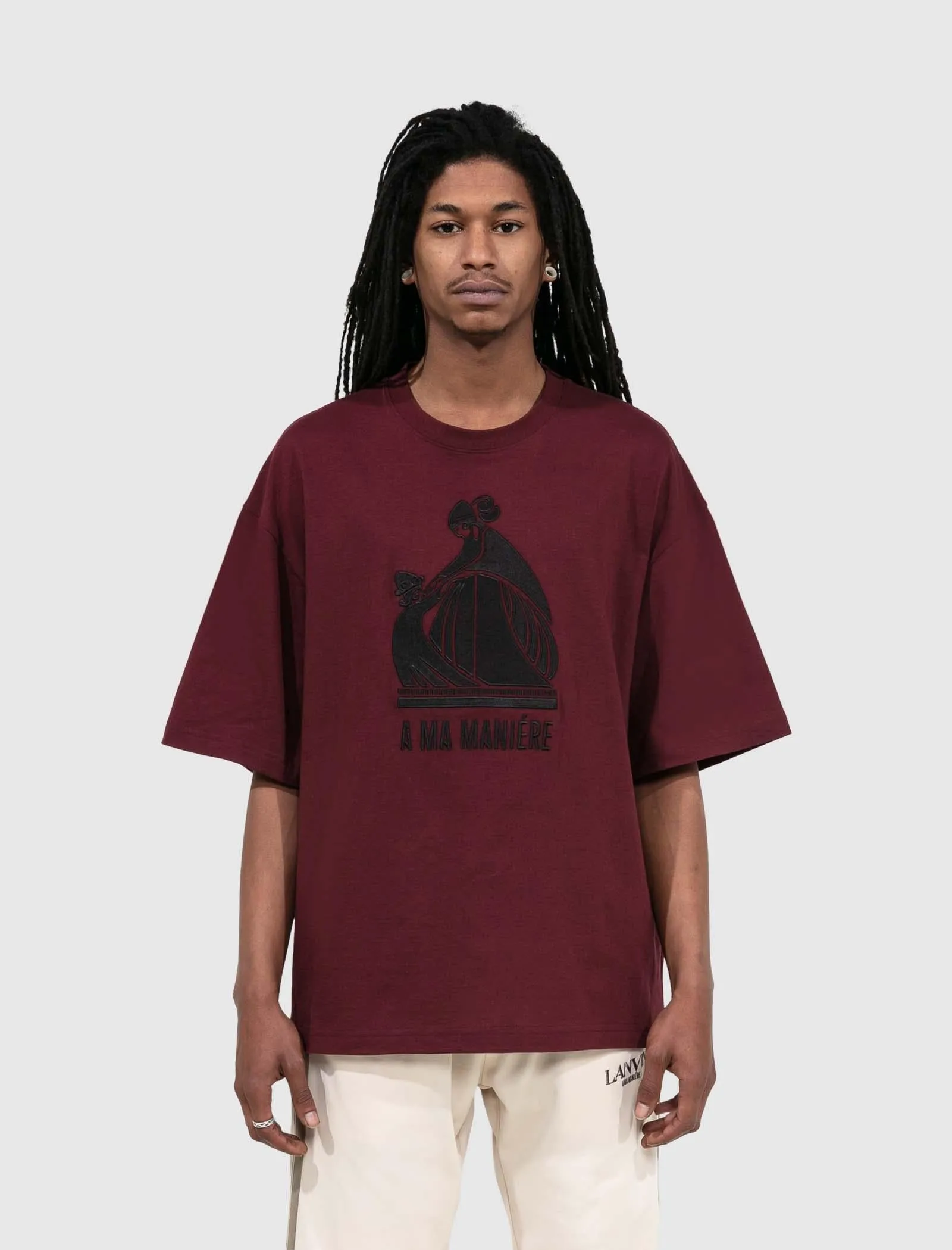 A Ma Manire Embroidered Oversized Logo Tee Optimal Quality Comfortable"