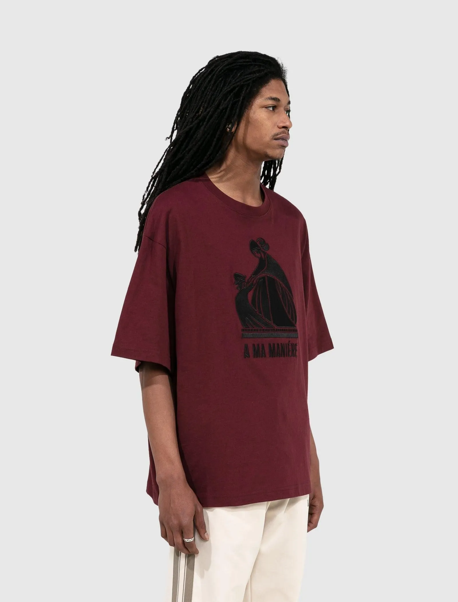 A Ma Manire Embroidered Oversized Logo Tee Multi Purpose Use