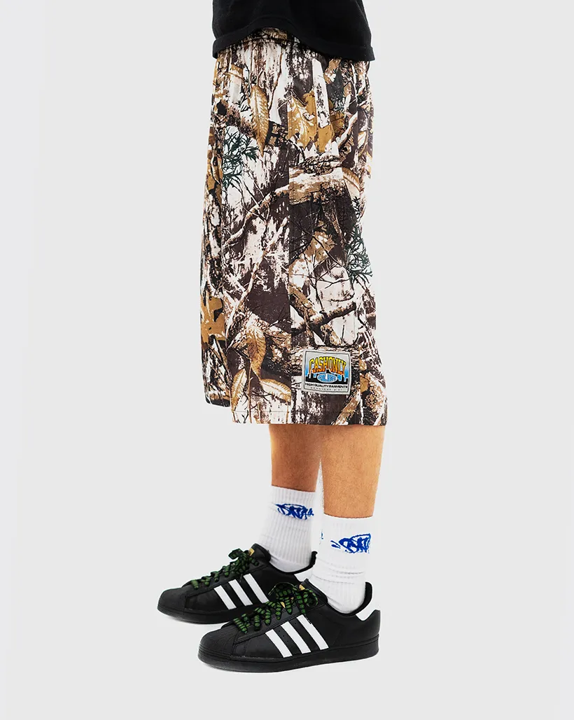 Punk Innovative Design Sleeve Cash Only Downtown Mesh Shorts - Camo