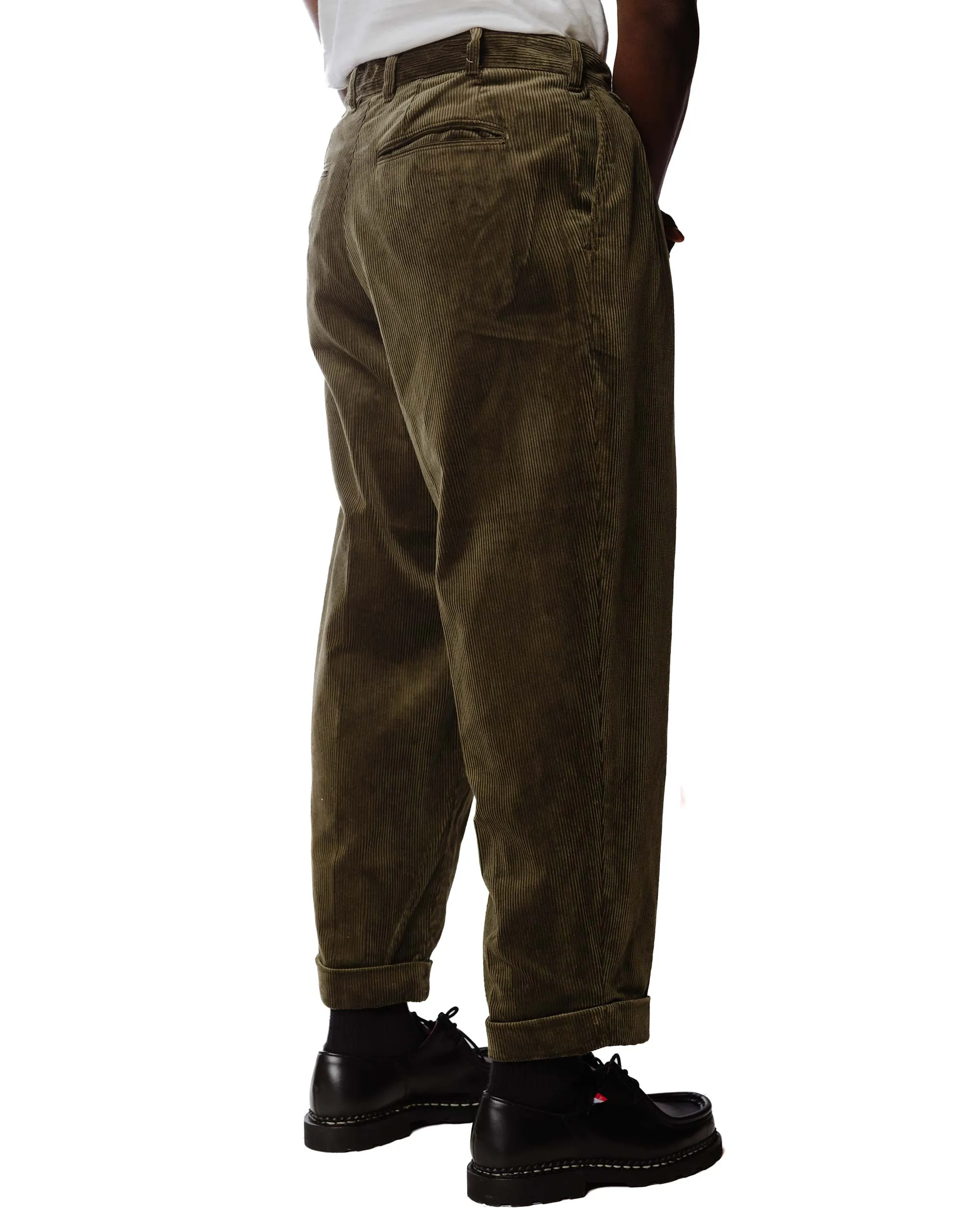 Tapered Form Light - Blocking Beams Plus 2Pleats Corduroy Dark Green