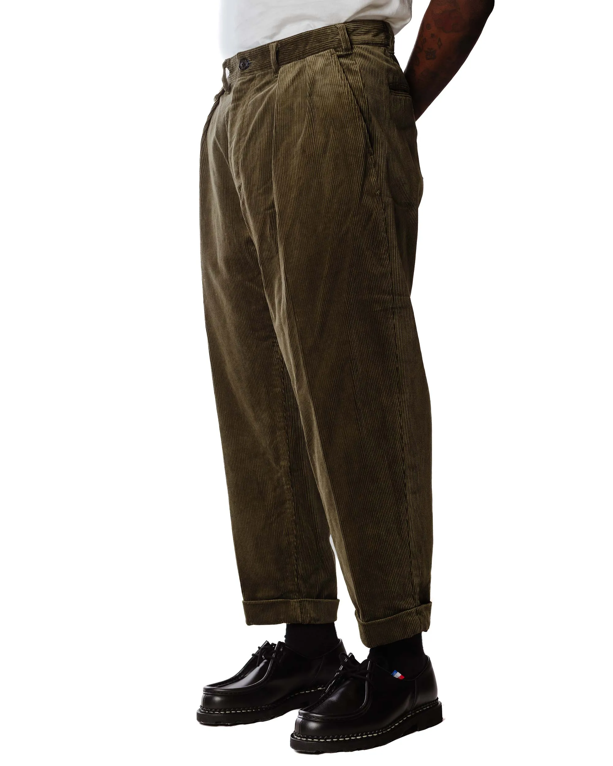 Beams Plus 2Pleats Corduroy Dark Green Vintage Look Repair Kit