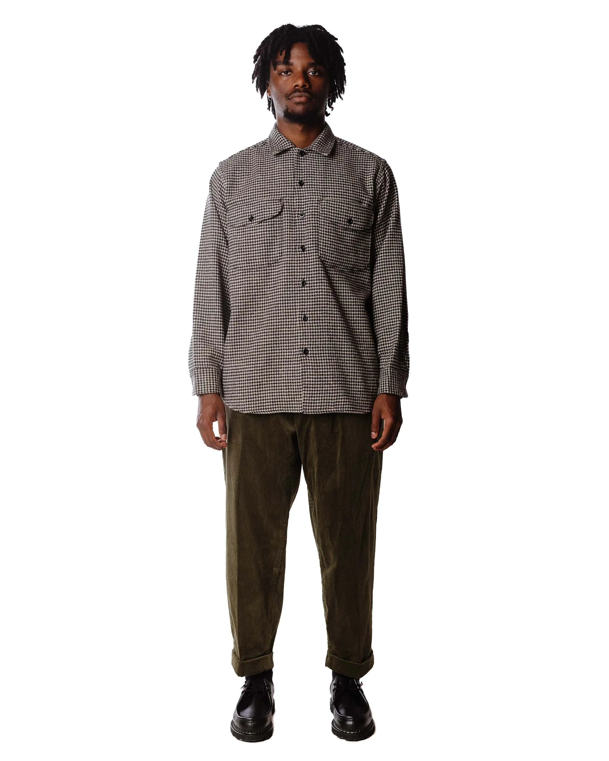 Beams Plus 2Pleats Corduroy Dark Green Warm Weather Wear