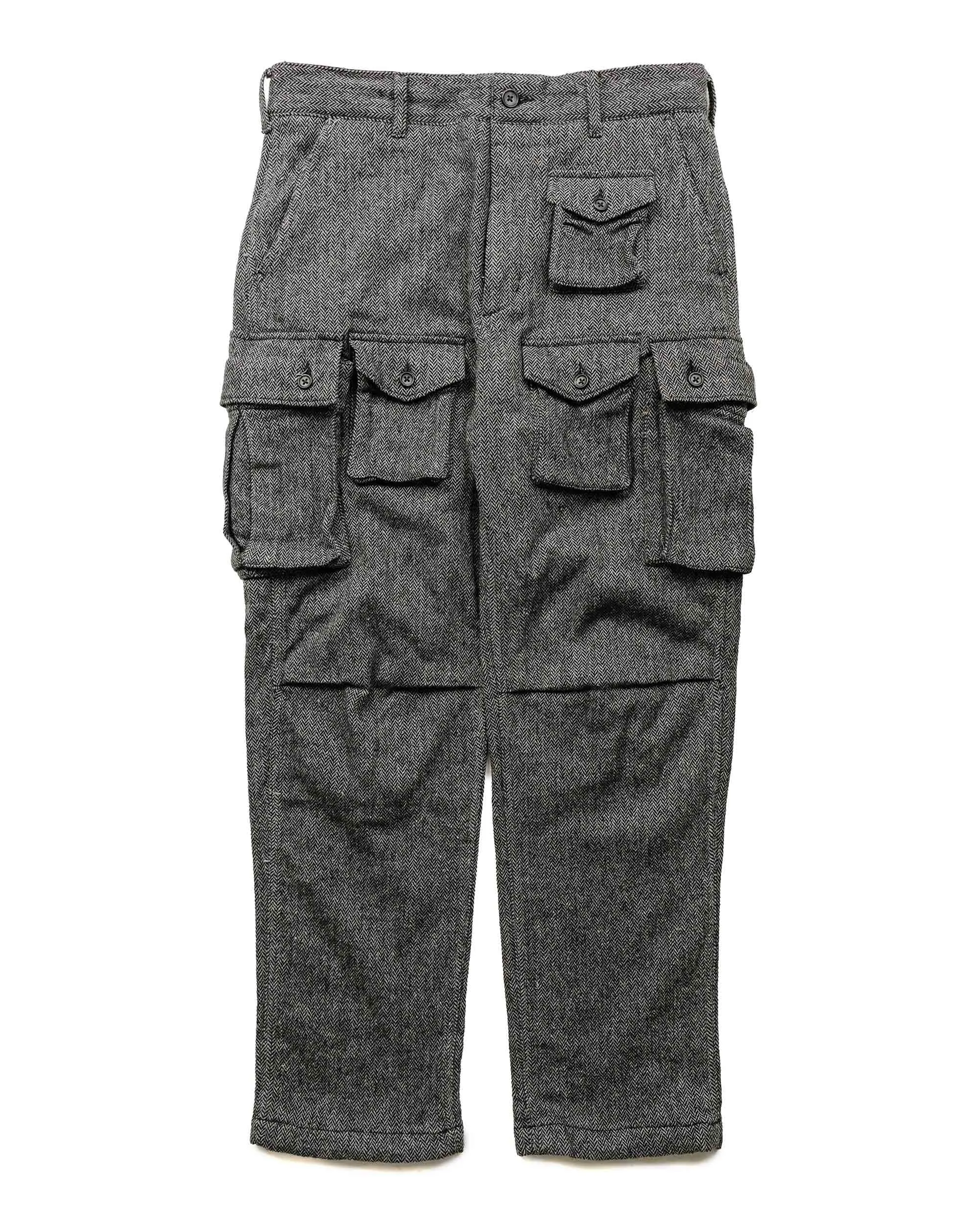Engineered Garments Fa Pant Grey Poly Wool Herringbone Comfortable Design Build