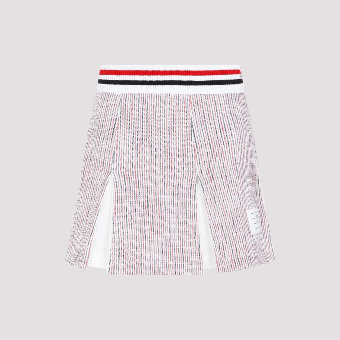 Jupe plissée mini en coton blanc