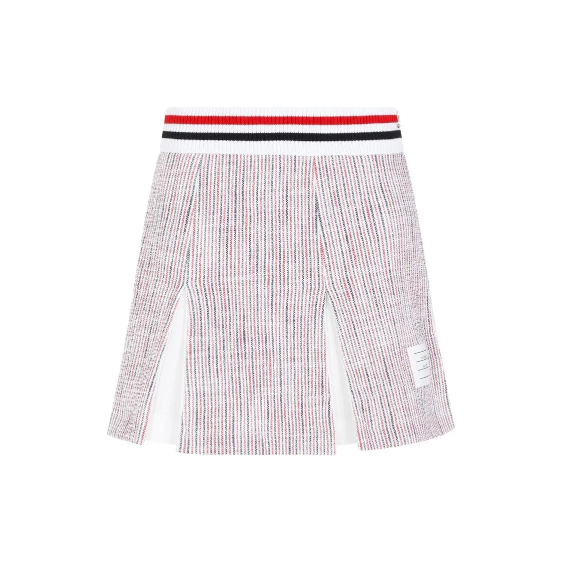 Jupe plissée mini en coton blanc