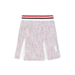 Jupe plissée mini en coton blanc