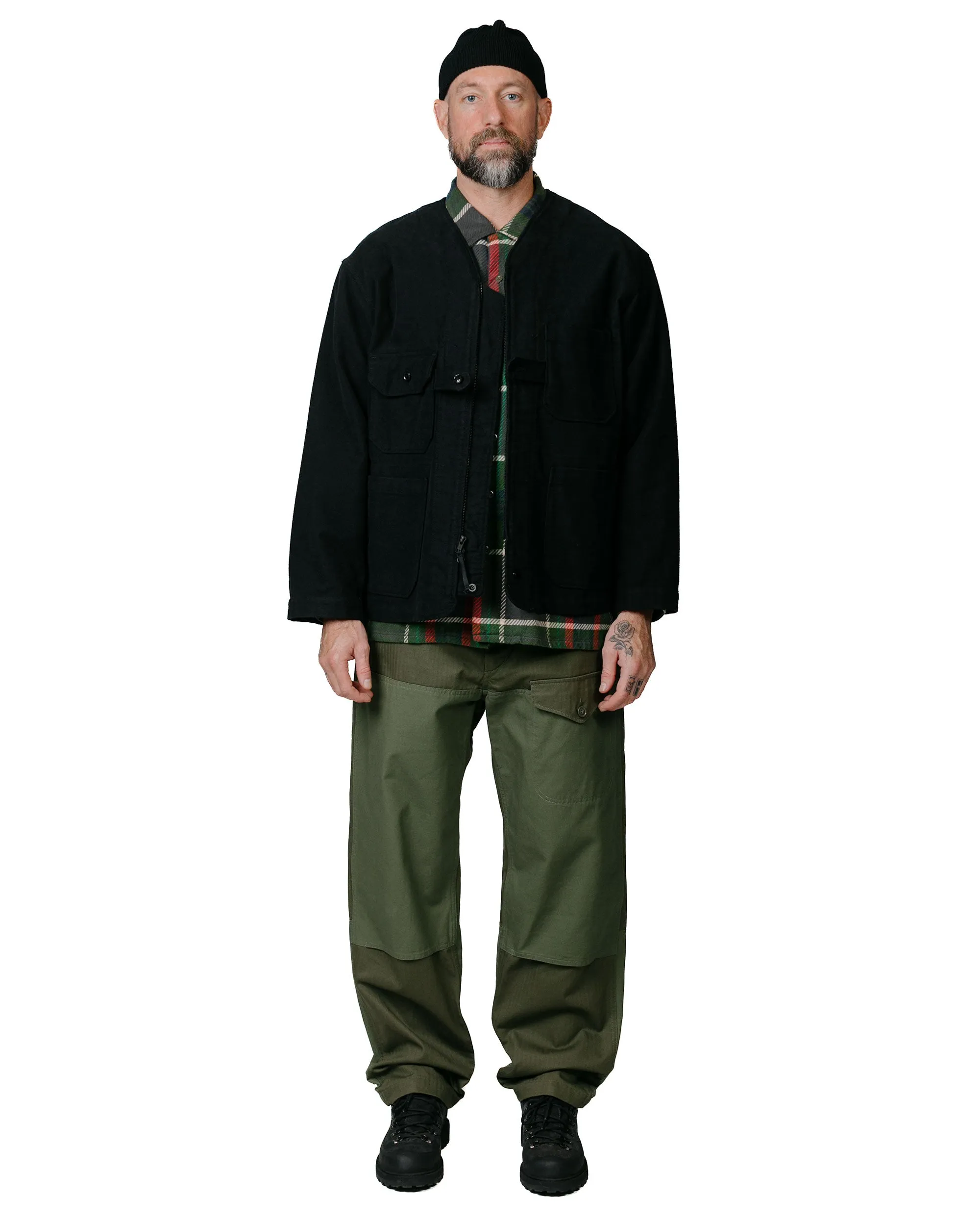 Engineered Garments Field Pant Olive Cotton Herringbone Twill Tear-Resistant Sleeve