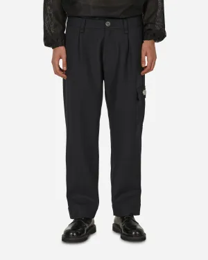 Knitwear Endorsing Merino Piston Pleated Patch Cargo Pants Black