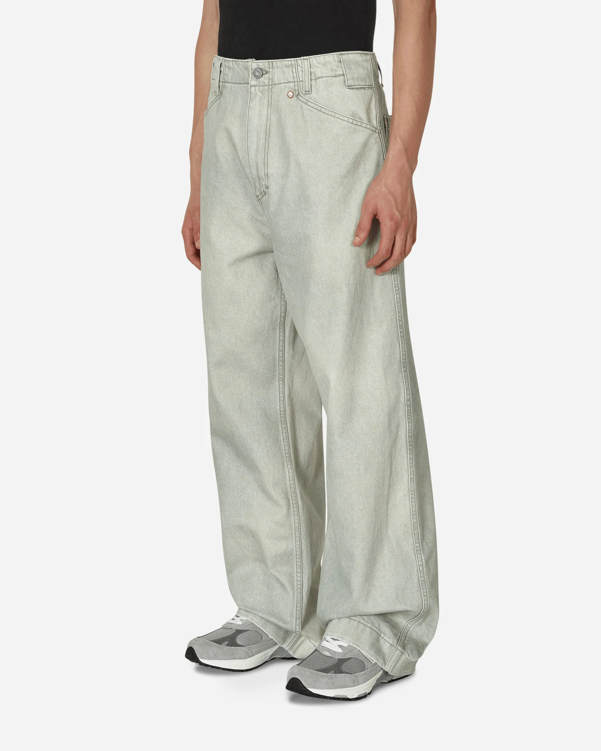Sealant Low - maintenance Build Wide Leg Denim Pants Green