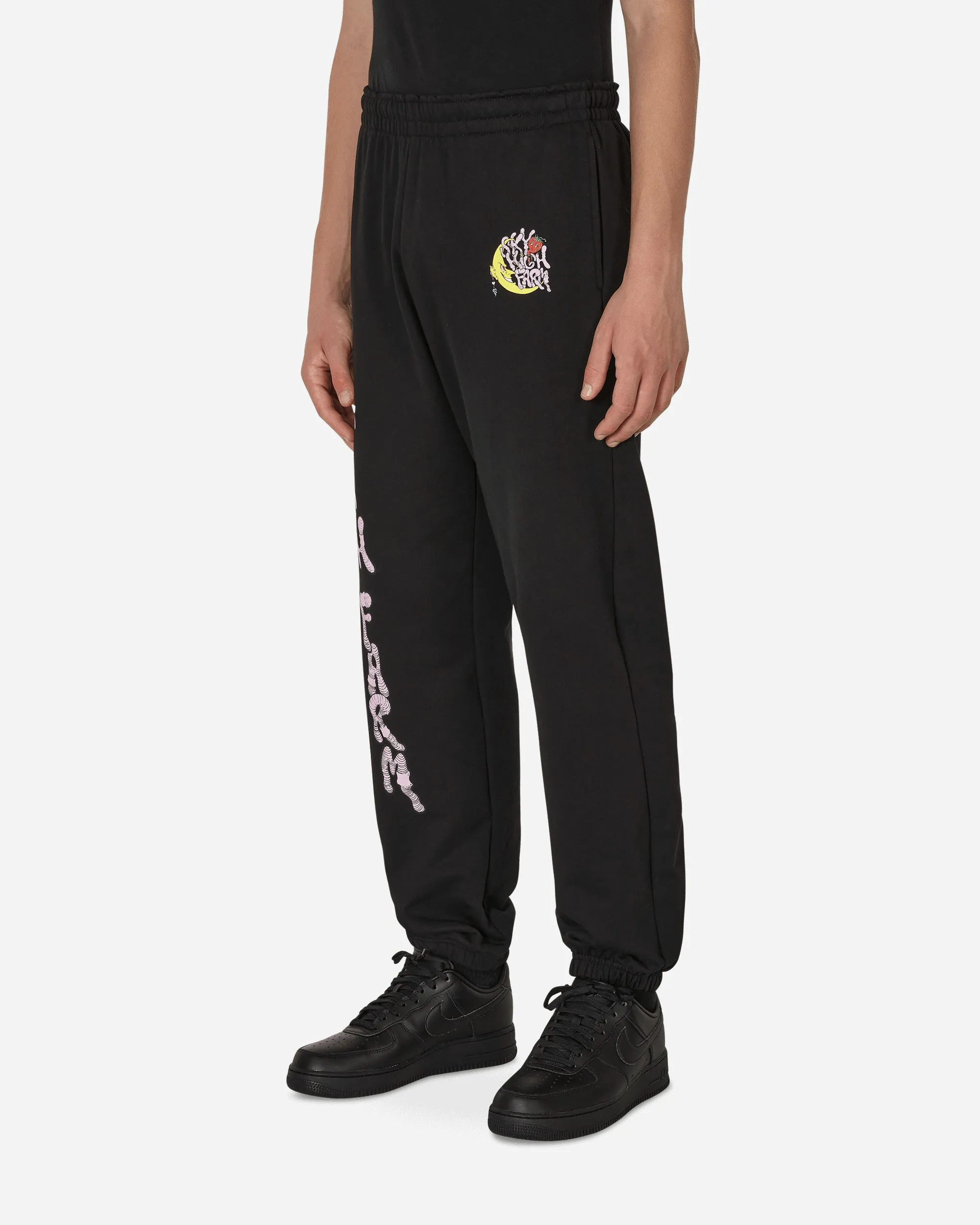 Will Sheldon Printed Sweatpants Black Comfortable Elastic Altered