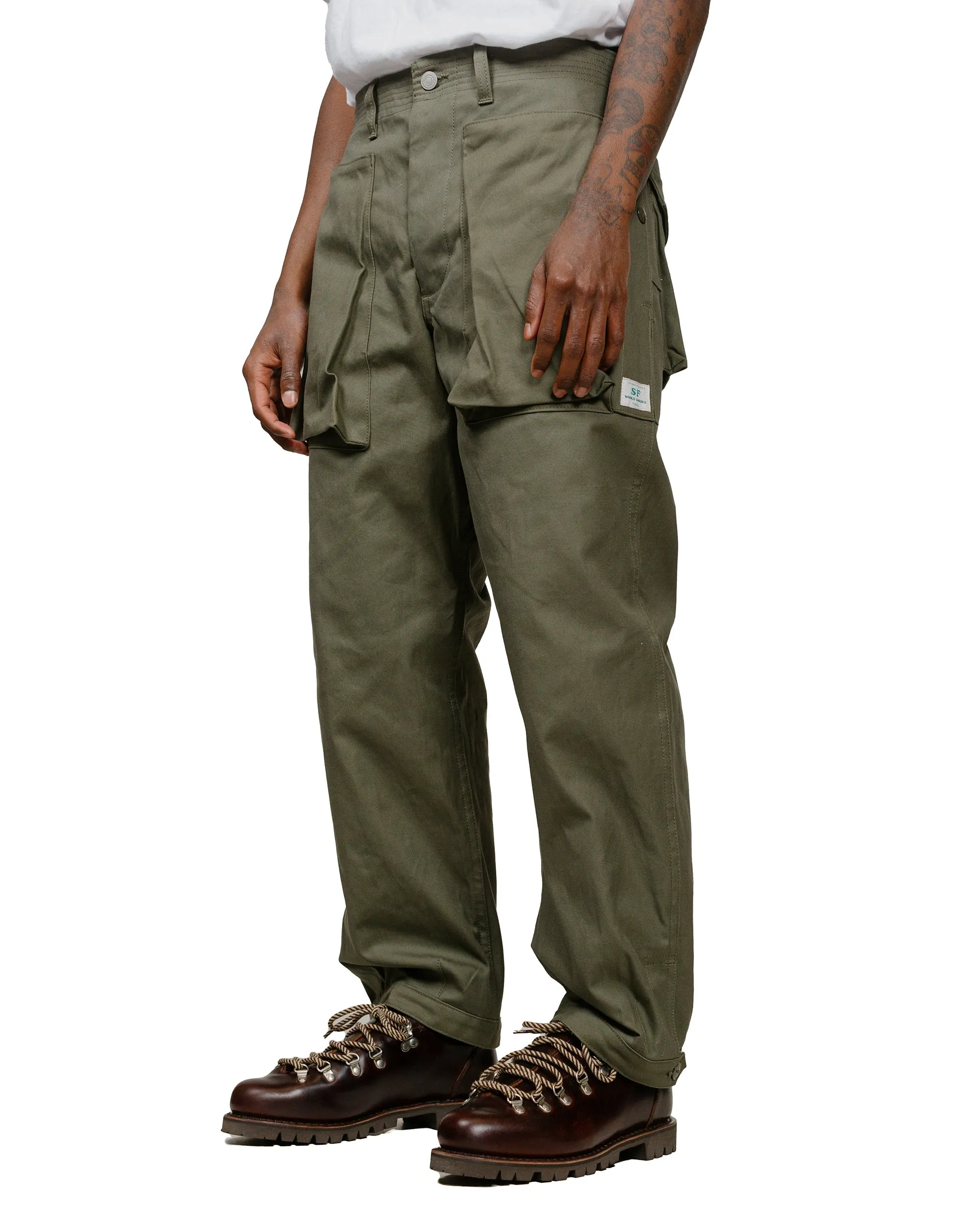 Sassafras Digs Crew Pants 4/5 Duck Canvas Olive Anti-Wrinkle Comfortable Communication Clarity