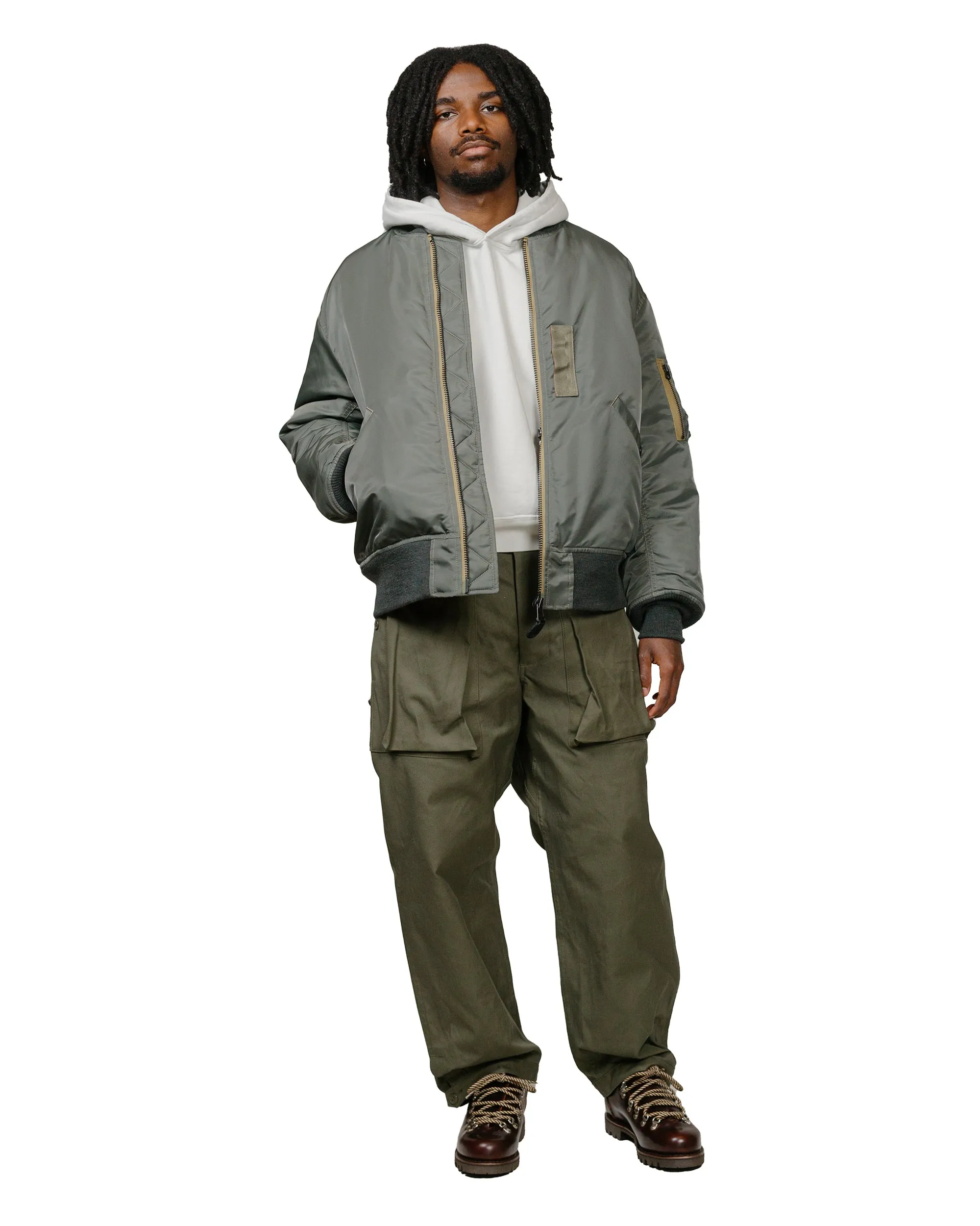 Sassafras Digs Crew Pants 4/5 Duck Canvas Olive Wide Leg Style