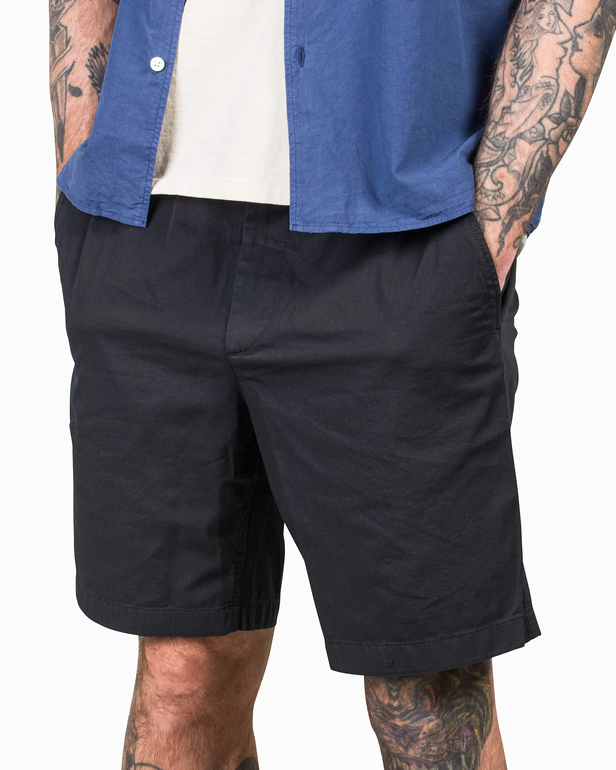 Norse Projects Ezra Light Twill Shorts Black Travel History Sample Sleeve