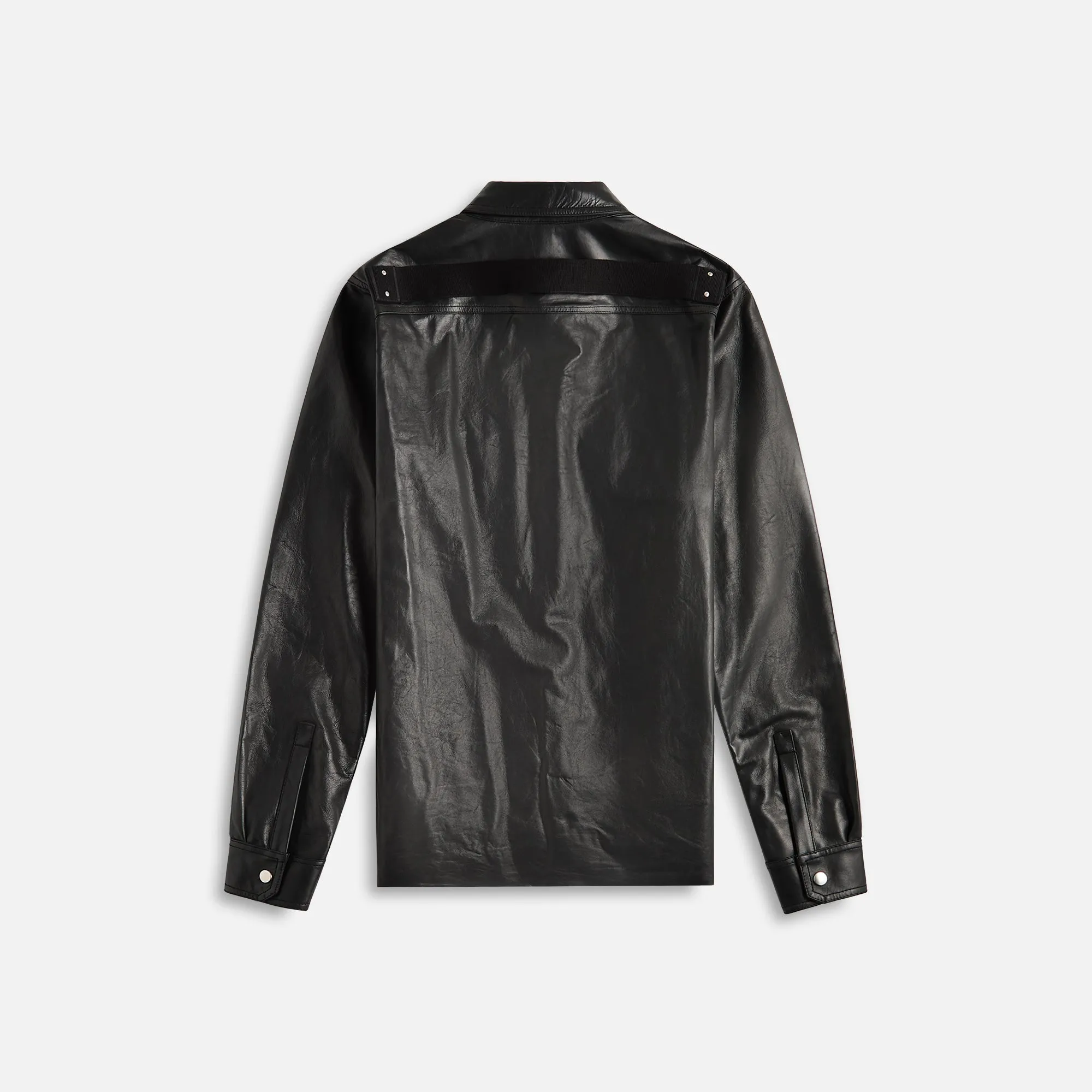 Wrap Detail Rick Owens Giacca In Pelle Outershirt - Black