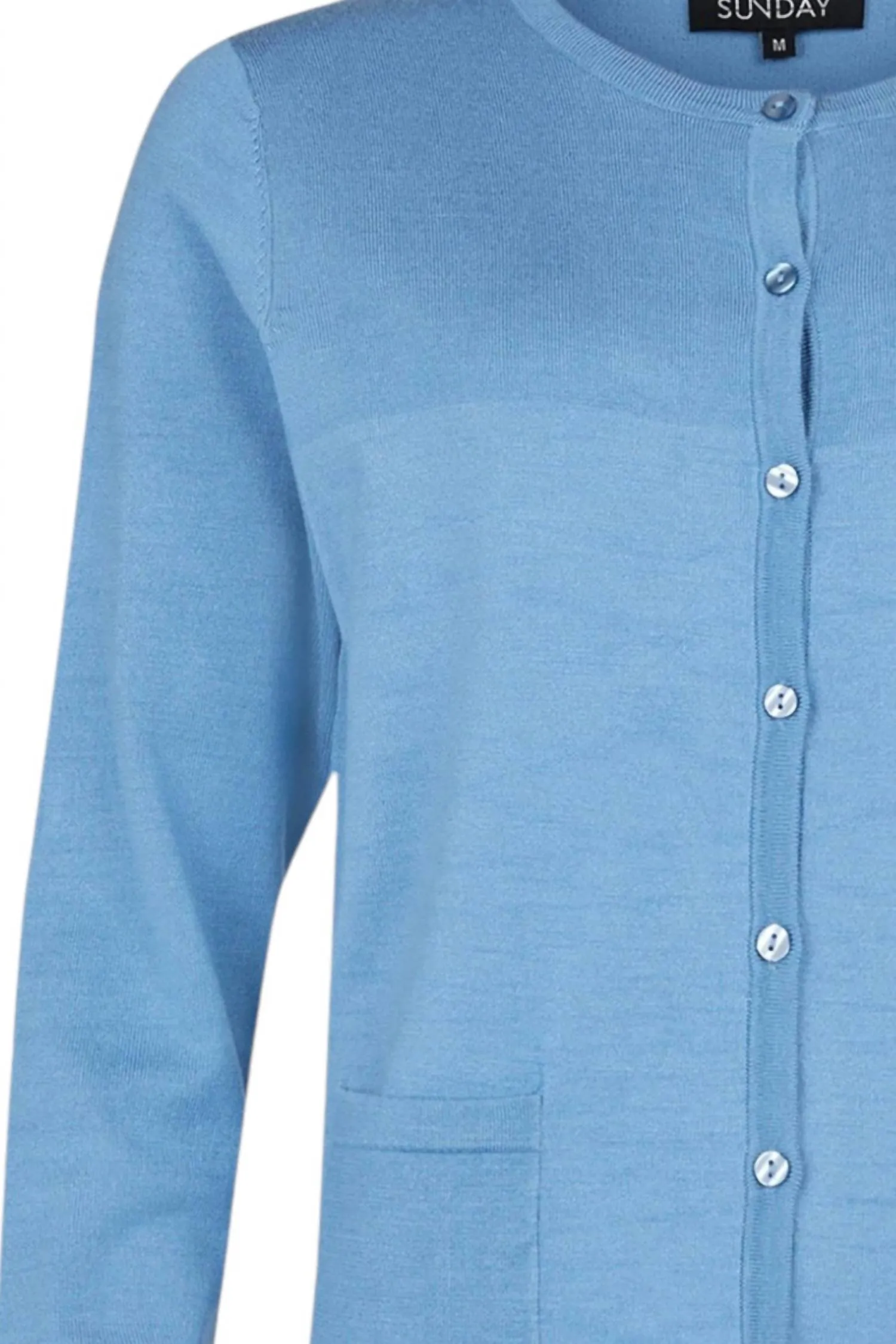 Cardigan classique pour femme à boutonnage devant en bleu