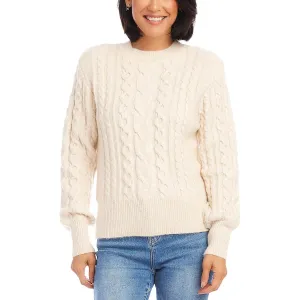 Pull col rond à manches longues en tricot côtelé pour femme