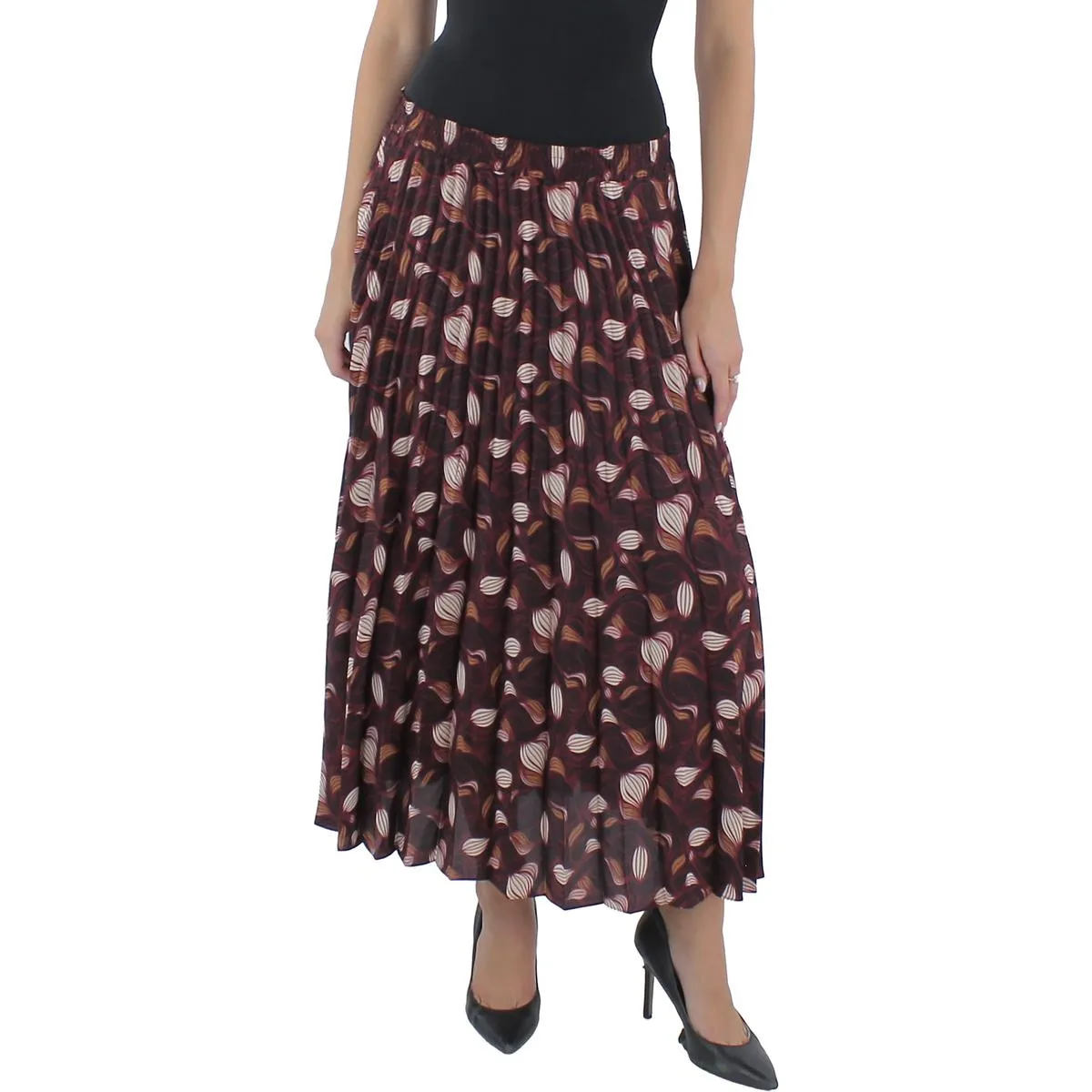 Jupe Longue Plissée en Chiffon pour Femme