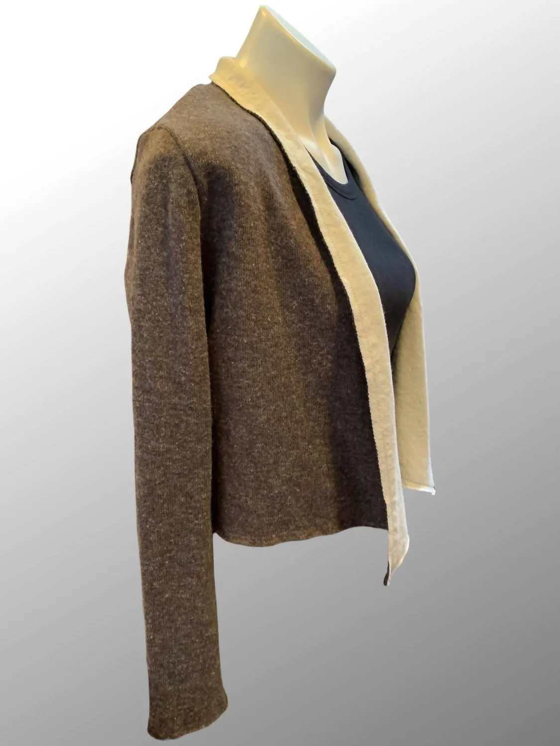 Cardigan en laine court pour femme en selle