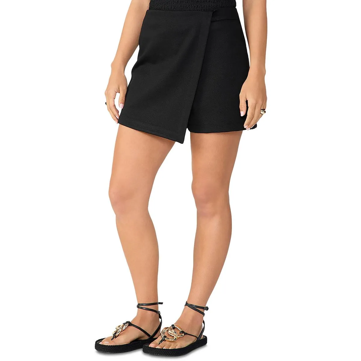 Mini-jupe-culotte féminine à taille haute