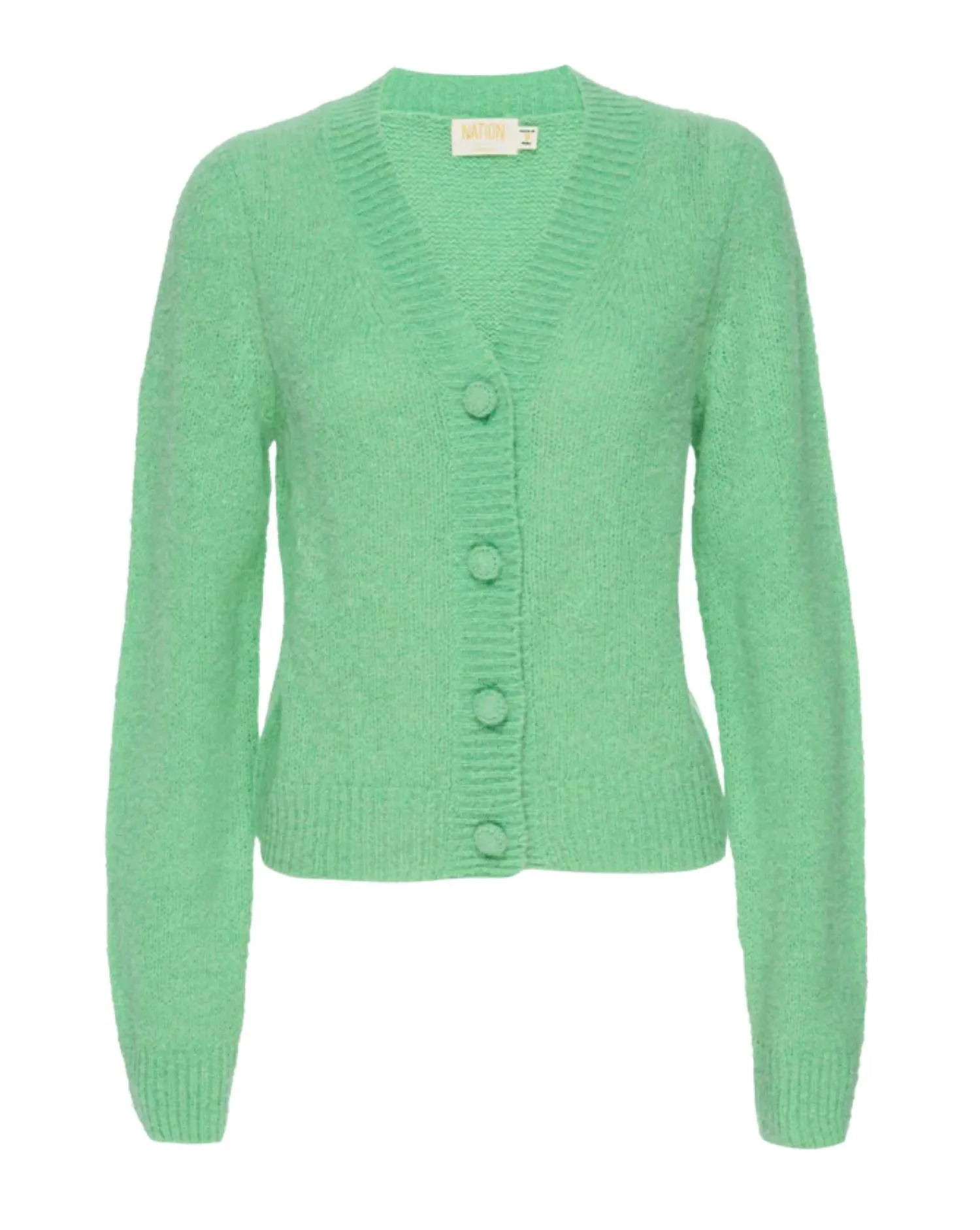Pull cardigan fin Jamie pour femme en vert sauterelle