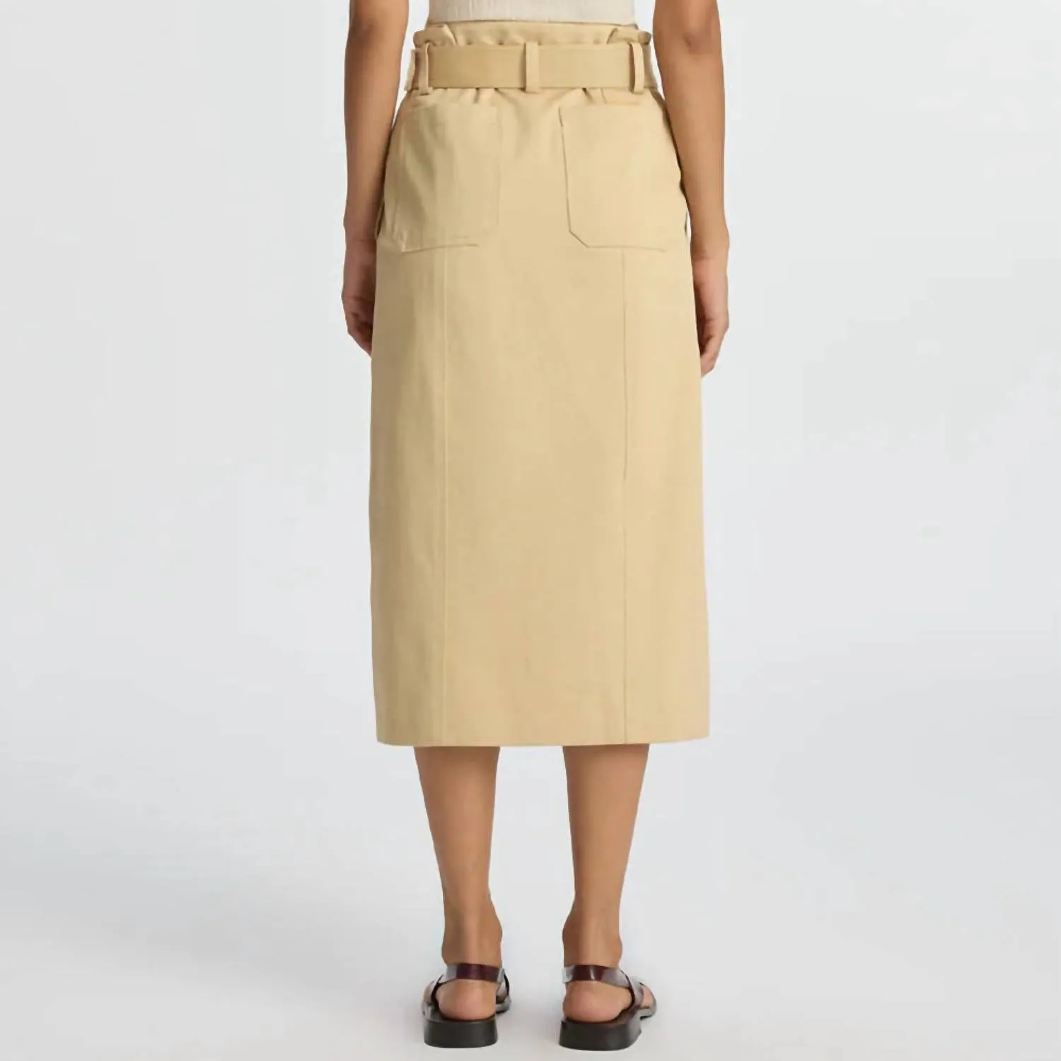 Jupe ceinturée Maia pour femme en couleur latte
