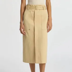 Jupe ceinturée Maia pour femme en couleur latte