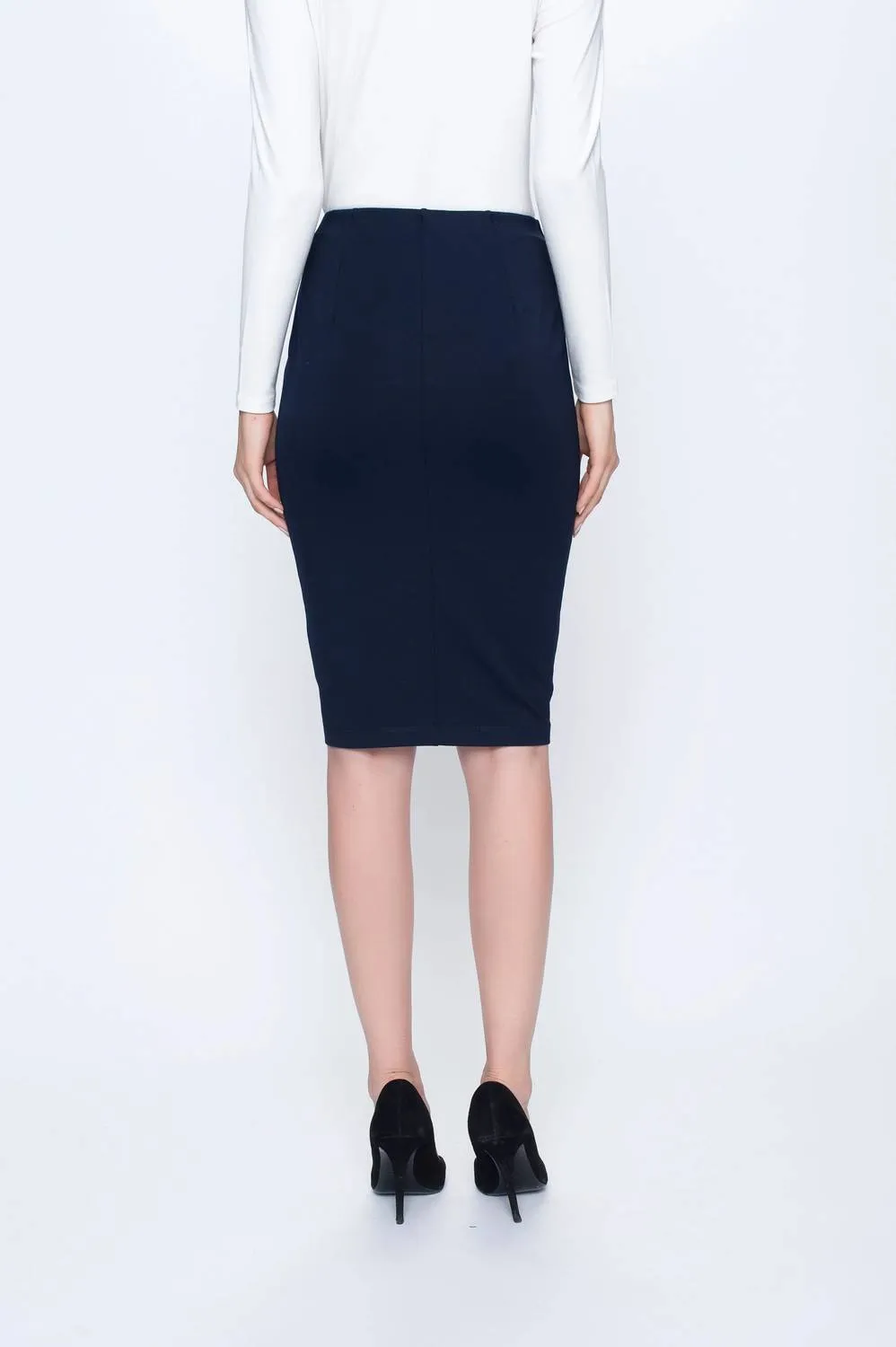Jupe crayon pour femme en bleu marine foncé