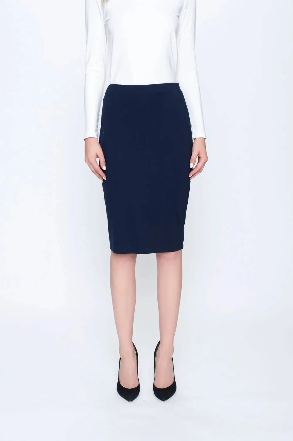 Jupe crayon pour femme en bleu marine foncé