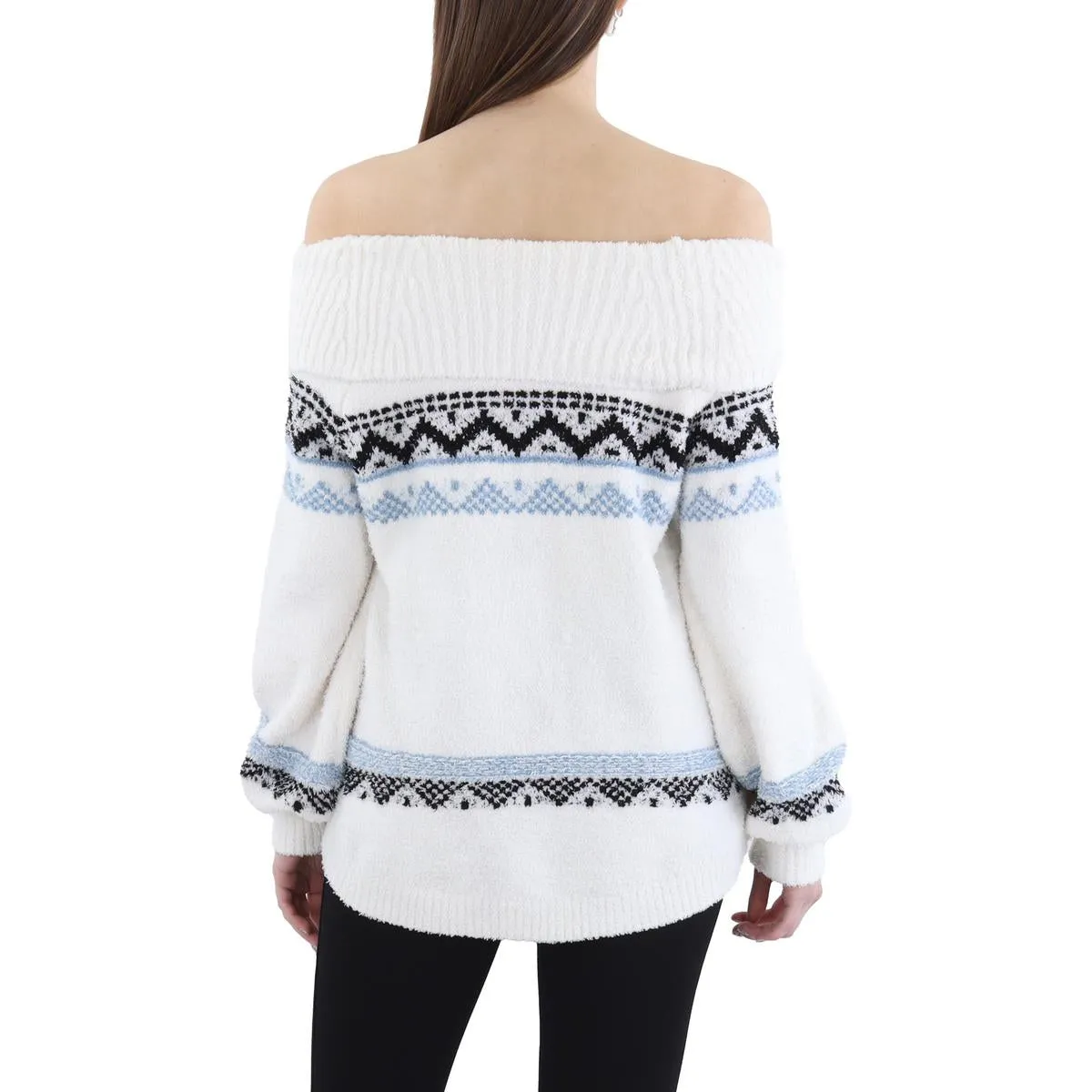 Pull col montant imprimé pour femme