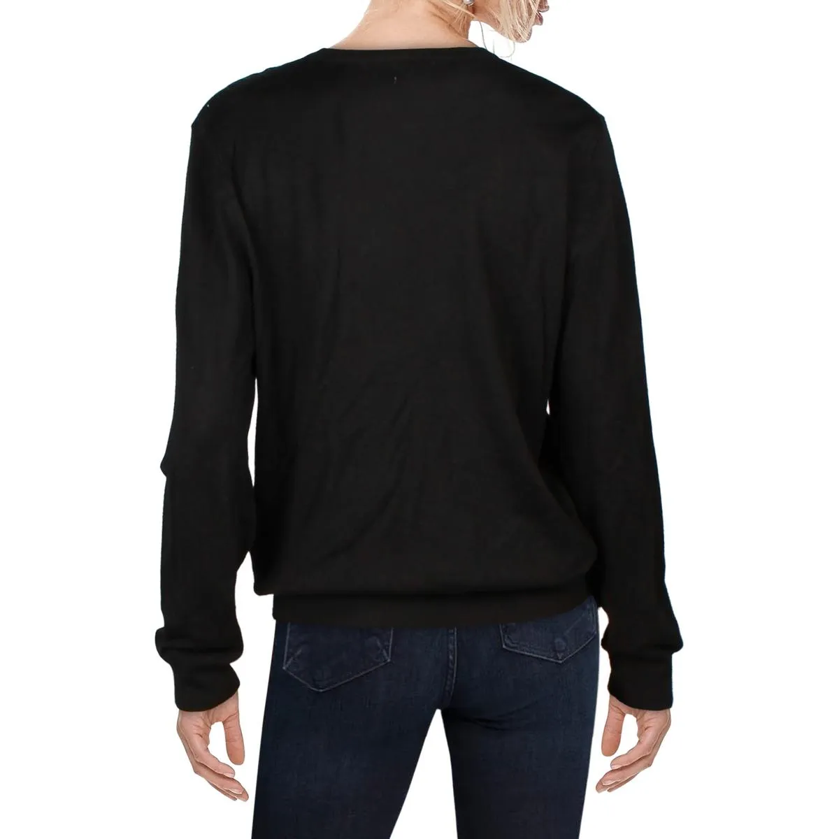 Pull-over pour femmes à col rond avec strass