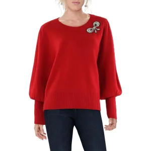 Pull col rond en maille à paillettes pour femme