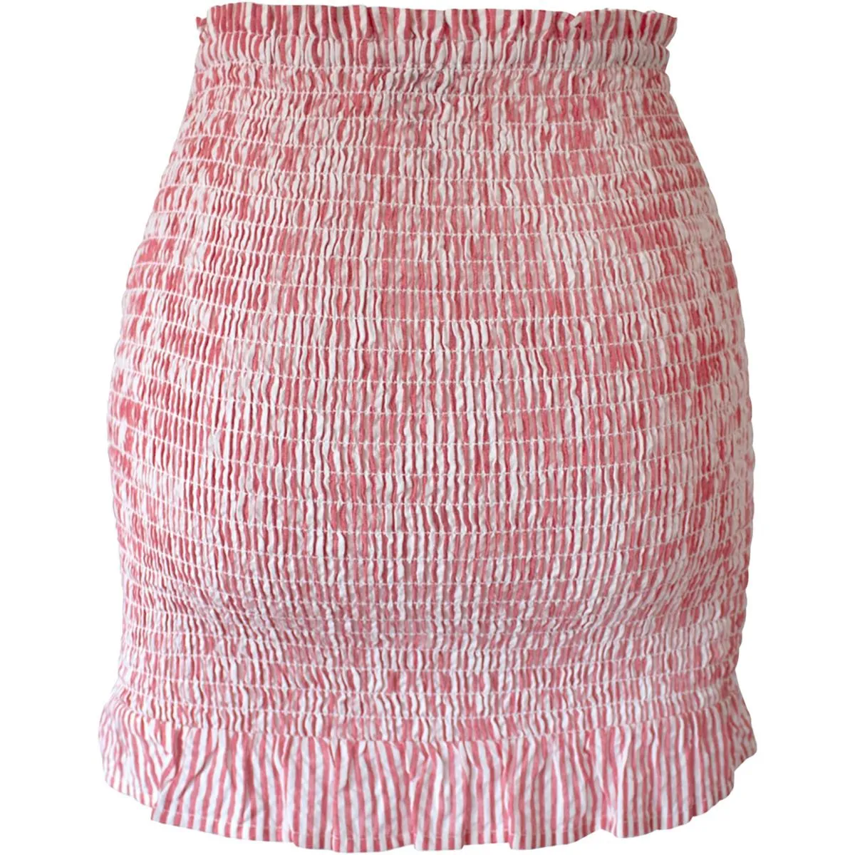 Jupe mini en seersucker froncée pour femme