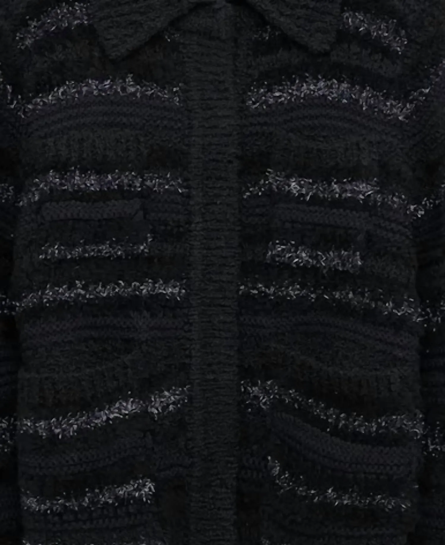 Cardigan à rayures scintillantes pour femmes en noir