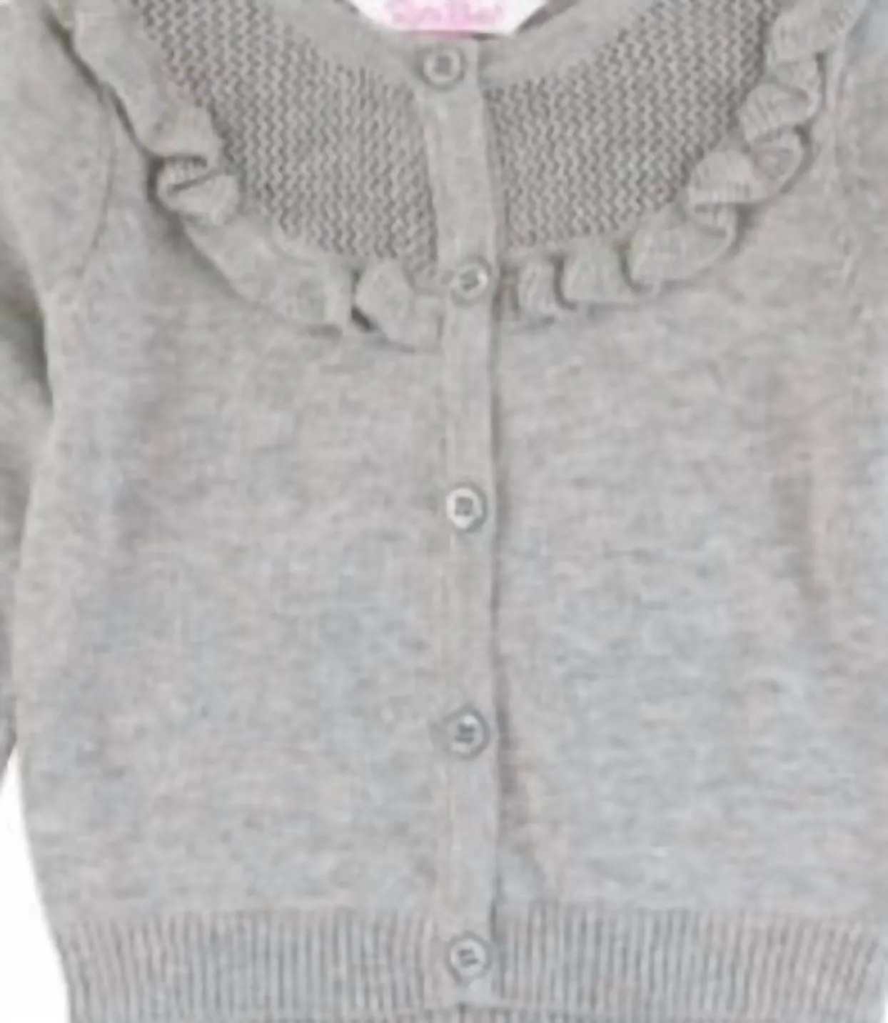 Cardigan Femme à Motifs Dentelle en Tricot Gris Chiné