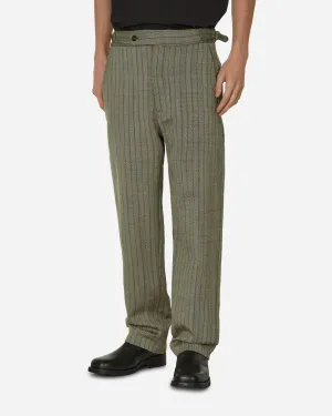 Silk Blend Anti-Dirt Treatment Woodstock Stripe Trousers Multicolor