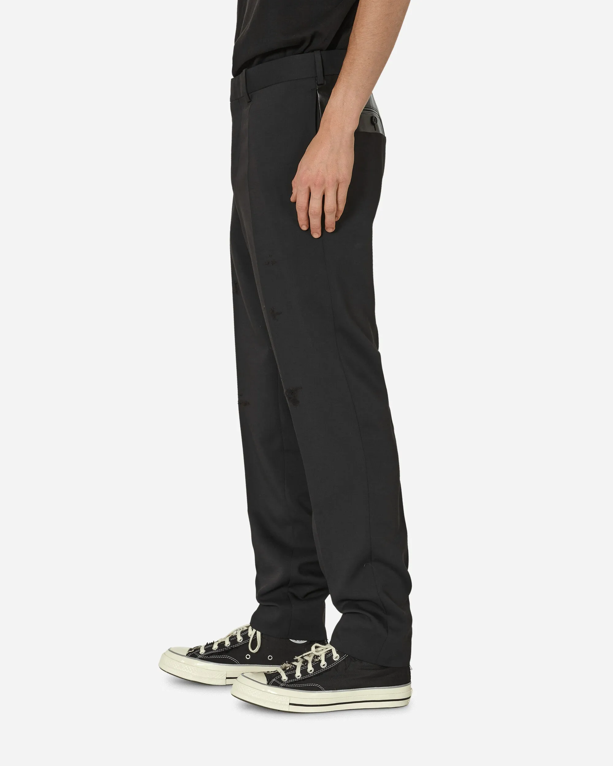Damaged Trousers Black Hoodie Bottoms Set