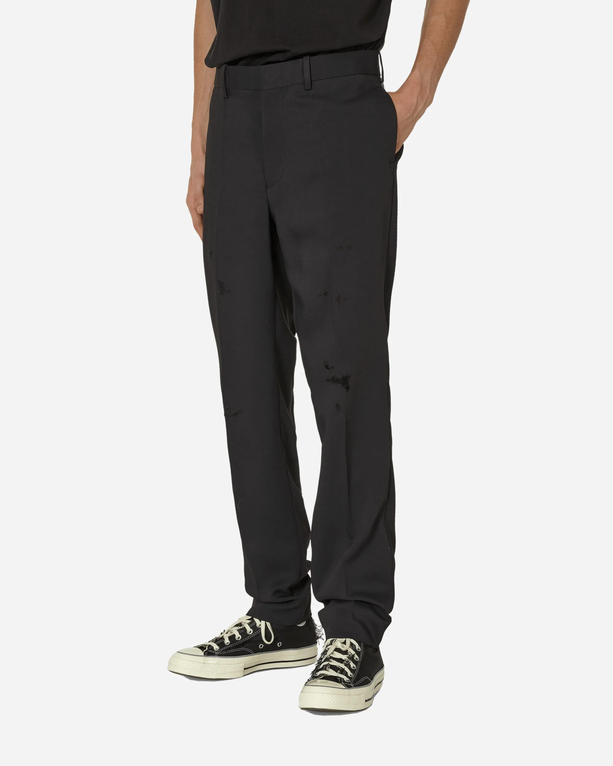 Damaged Trousers Black Open Neck