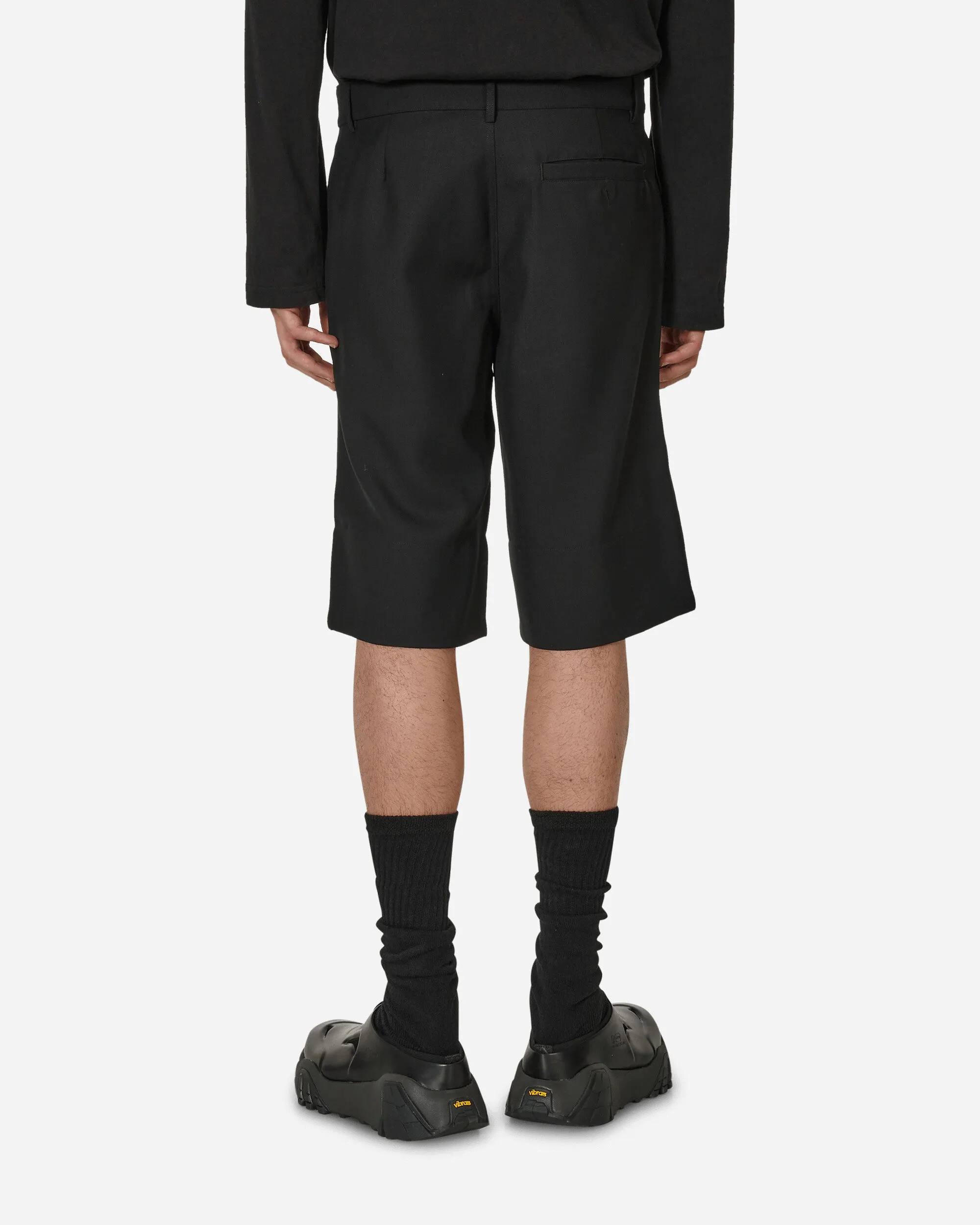 Wool Tailored Shorts Black Comfortable Flow