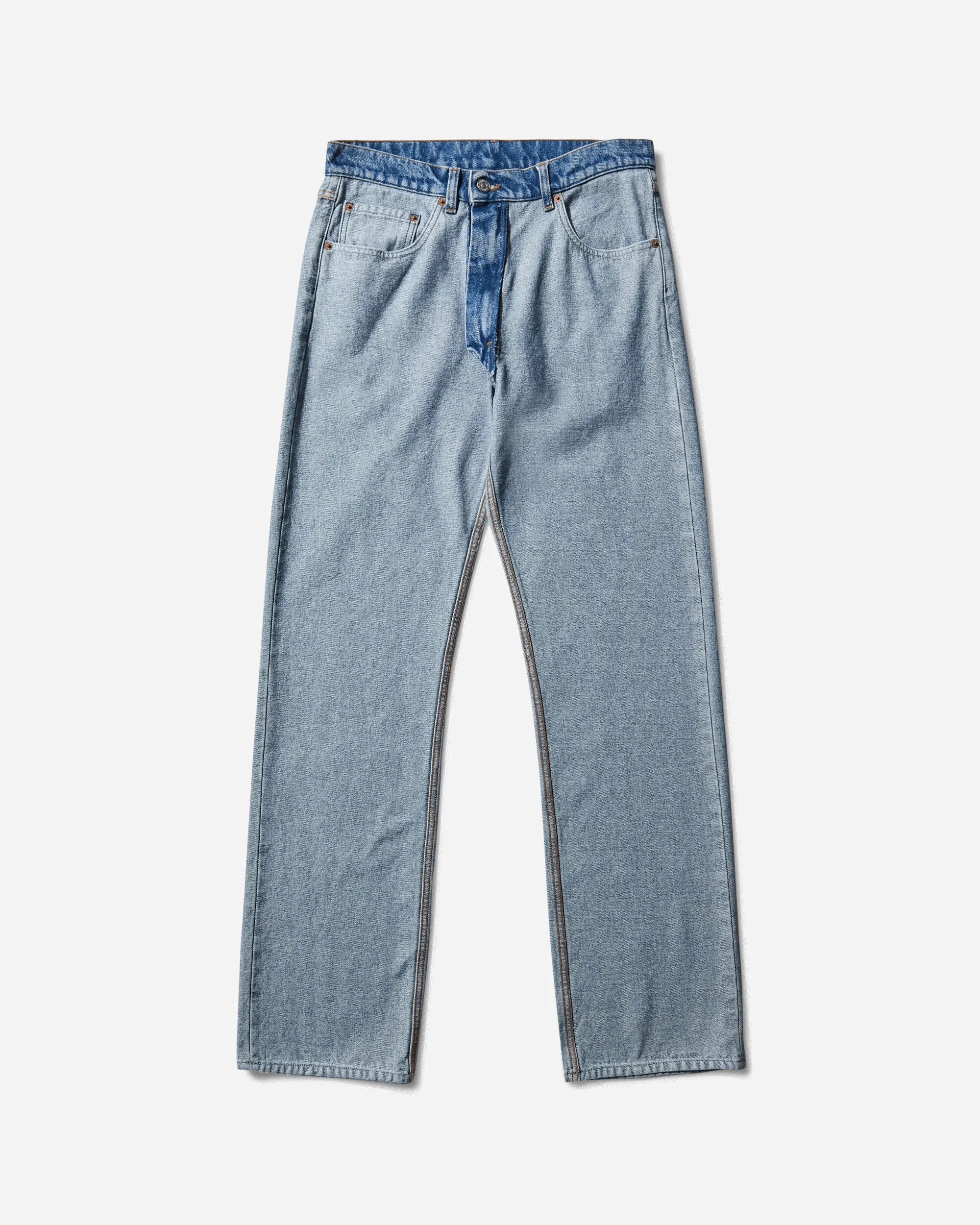 Men'S Straight-Leg Jeans Blue Elastic Edge Trim Design Summery